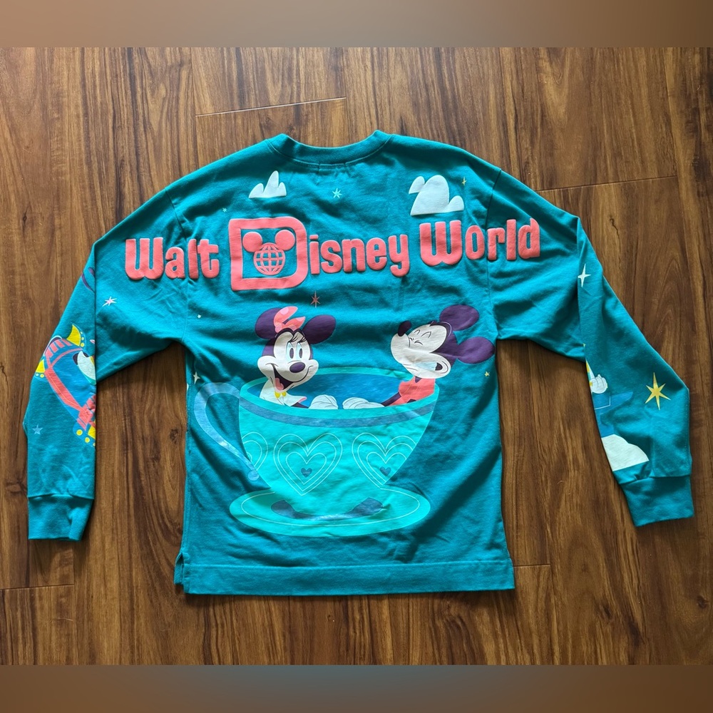 Disney Shirt Jersey Adult XS Teal Play In The Park Mickey Mouse Crew EUC